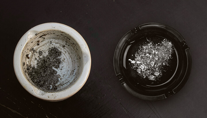 Black and white cannabis hash